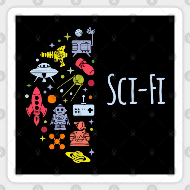 Sci Fi Theme Sticker by Mako Design 